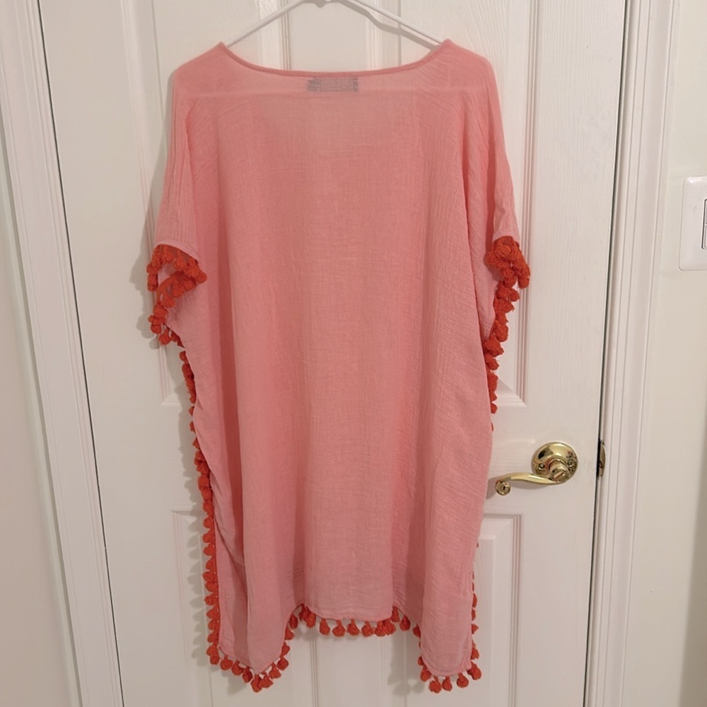 Tuckernuck Pomander Place Katie Tassel Caftan Swim Cover Up Pink Size S/M - Picture 5 of 7